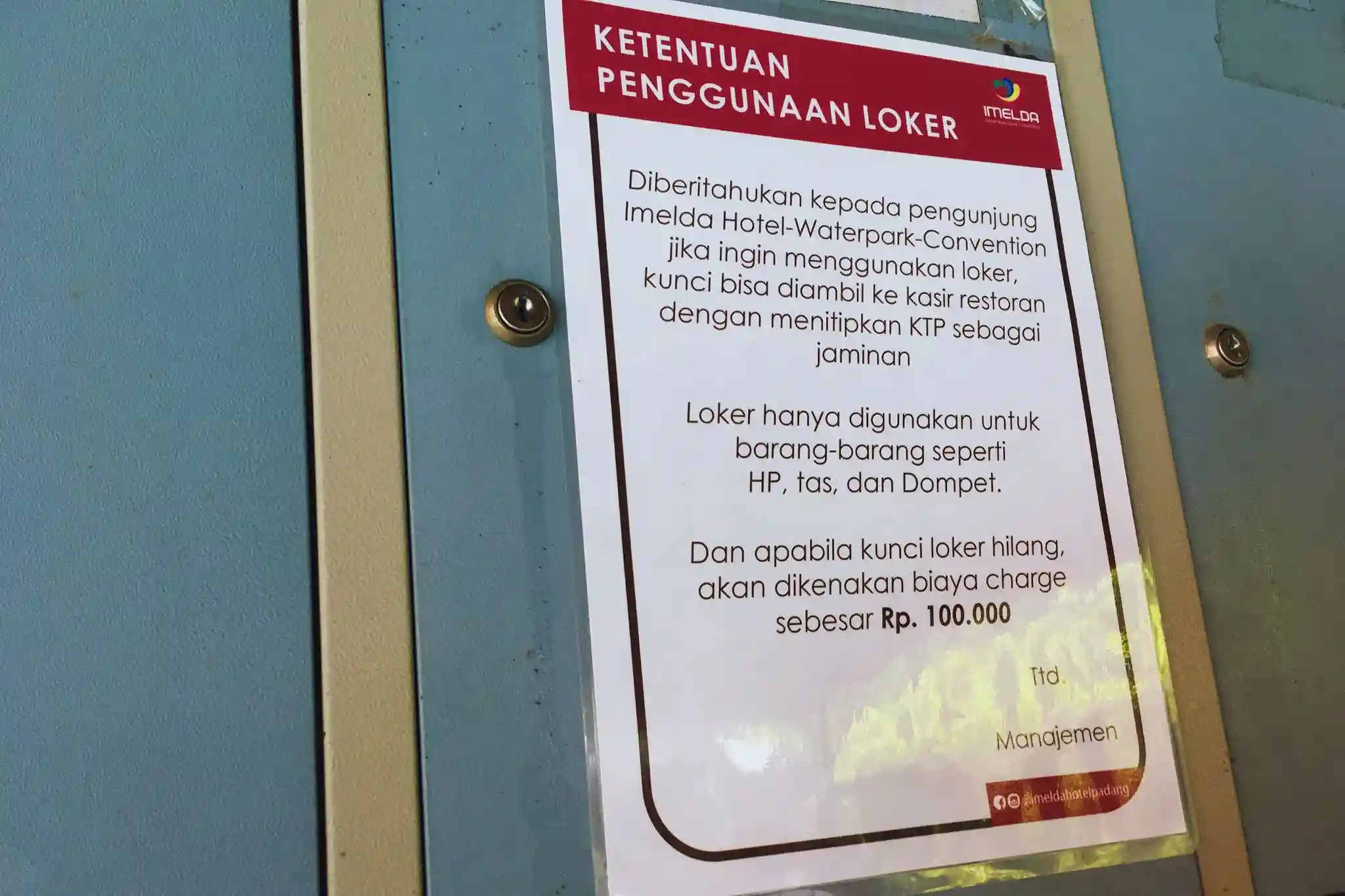 Loker untuk Kunci Barang